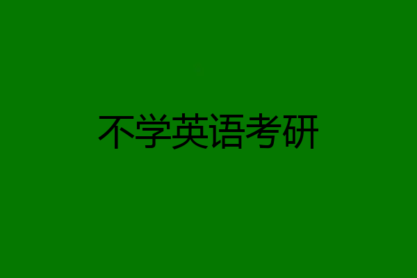 不学英语考研