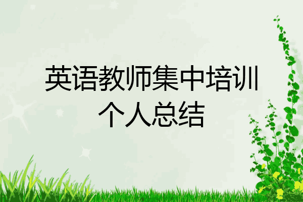 英语教师集中培训个人总结