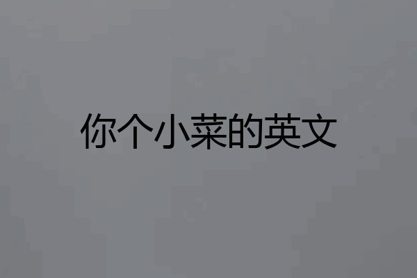 你个小菜的英文
