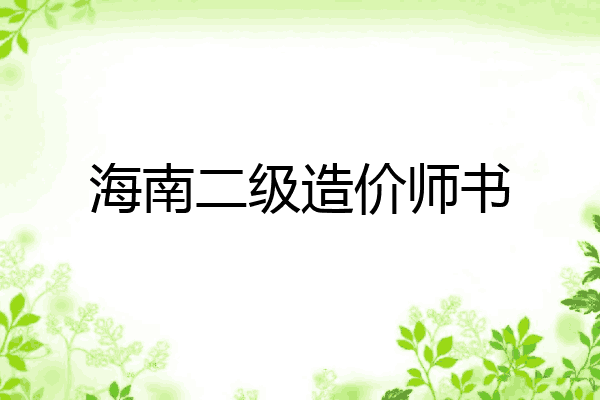 海南二级造价师书