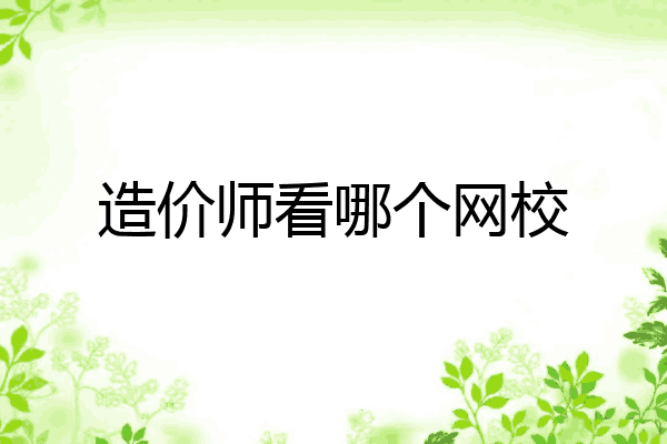造价师看哪个网校