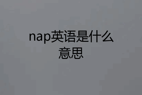 nap英语是什么意思