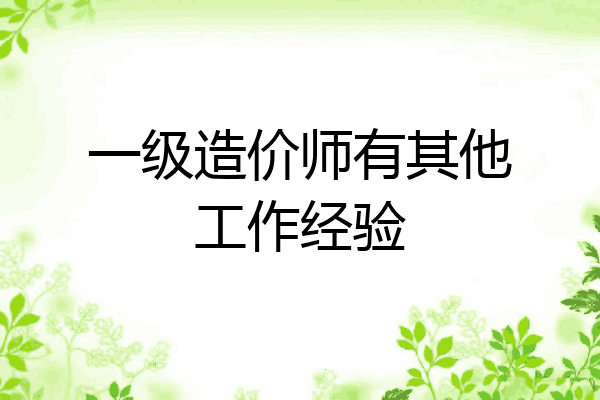 一级造价师有其他工作经验