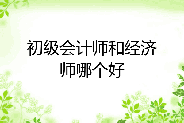 初级会计师和经济师哪个好