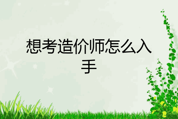 想考造价师怎么入手