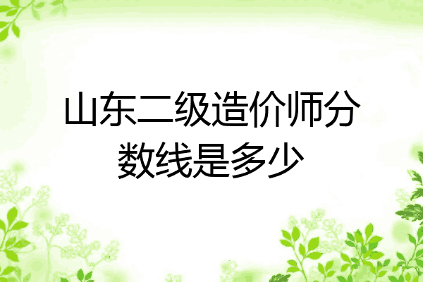 山东二级造价师分数线是多少