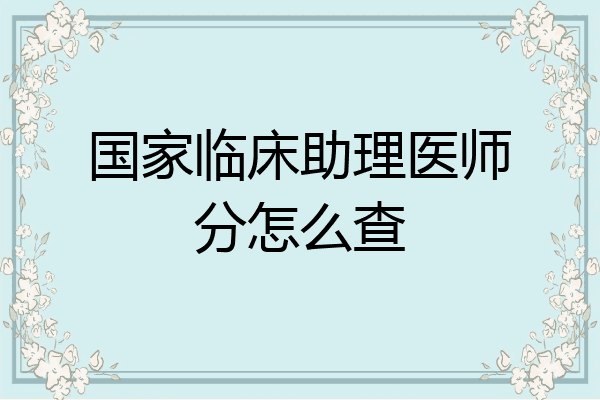 国家临床助理医师分怎么查