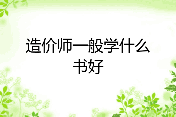造价师一般学什么书好