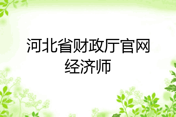 河北省财政厅官网经济师