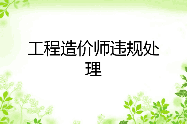 工程造价师违规处理