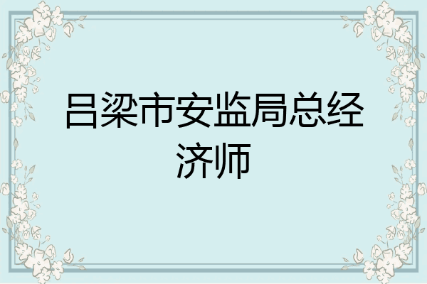 吕梁市安监局总经济师