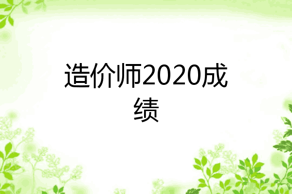 造价师2020成绩