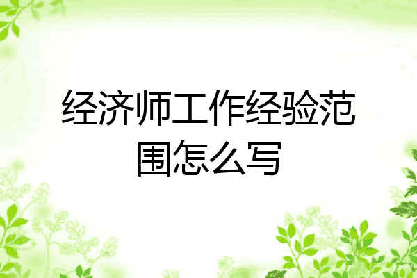 经济师工作经验范围怎么写