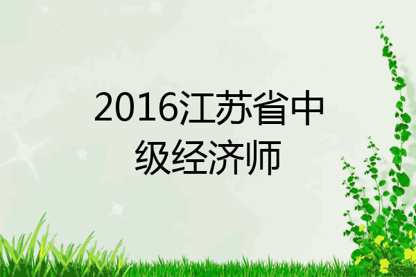 2016江苏省中级经济师