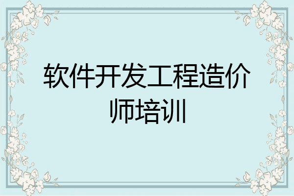 软件开发工程造价师培训