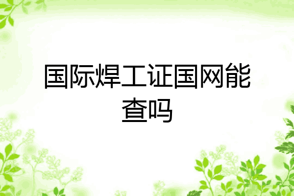 国际焊工证国网能查吗