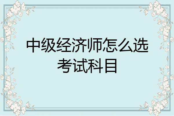中级经济师怎么选考试科目