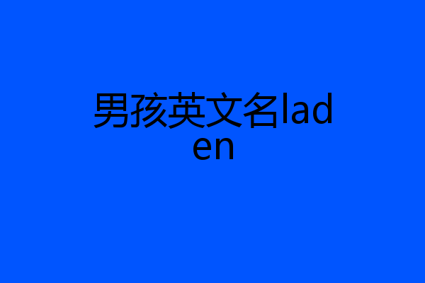 男孩英文名laden