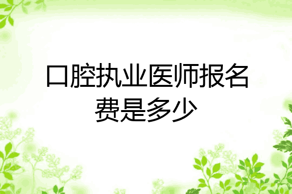 口腔执业医师报名费是多少