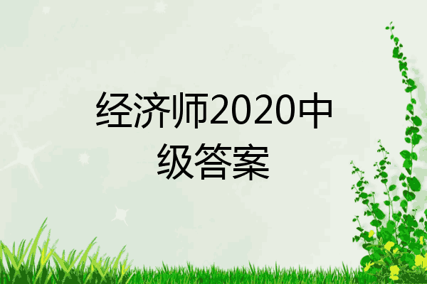 经济师2020中级答案