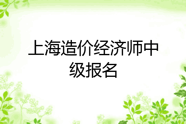 上海造价经济师中级报名