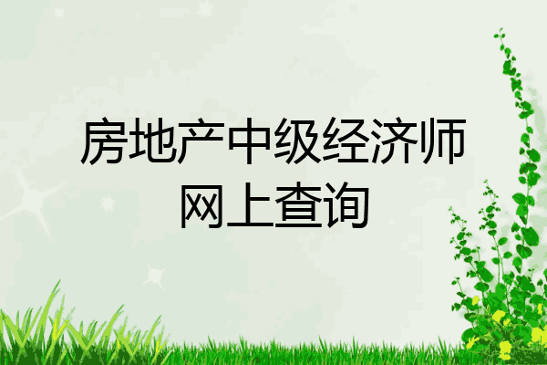 房地产中级经济师网上查询