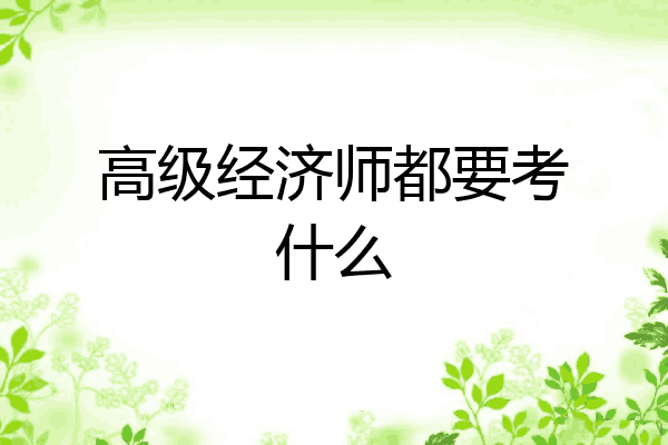 高级经济师都要考什么