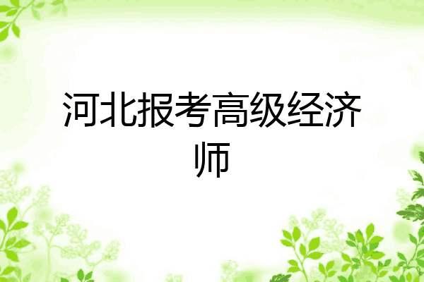 河北报考高级经济师