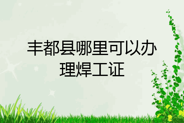 丰都县哪里可以办理焊工证