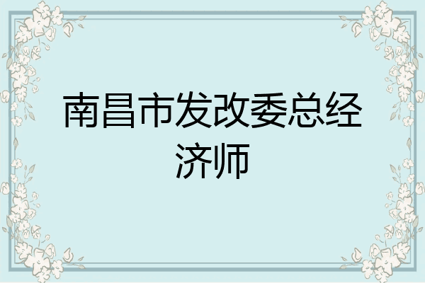 南昌市发改委总经济师