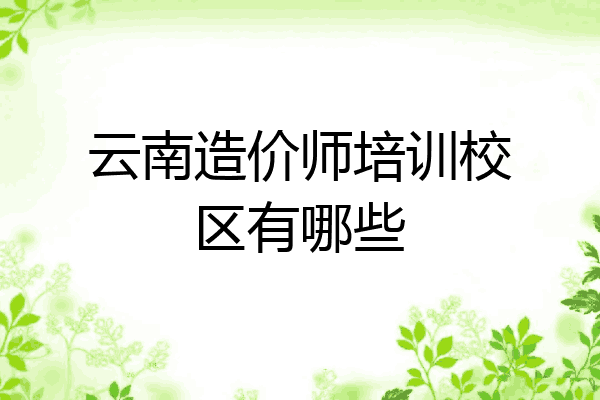 云南造价师培训校区有哪些