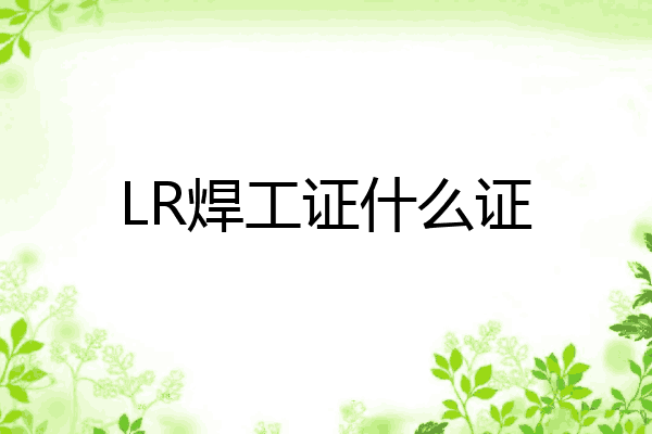 LR焊工证什么证