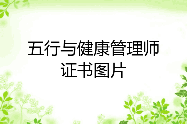 五行与健康管理师证书图片