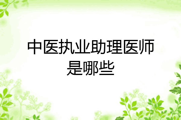 中医执业助理医师是哪些