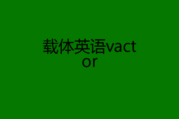 载体英语vactor