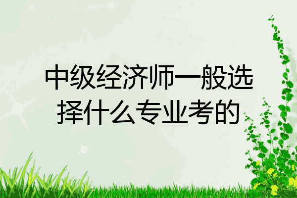 中级经济师一般选择什么专业考的