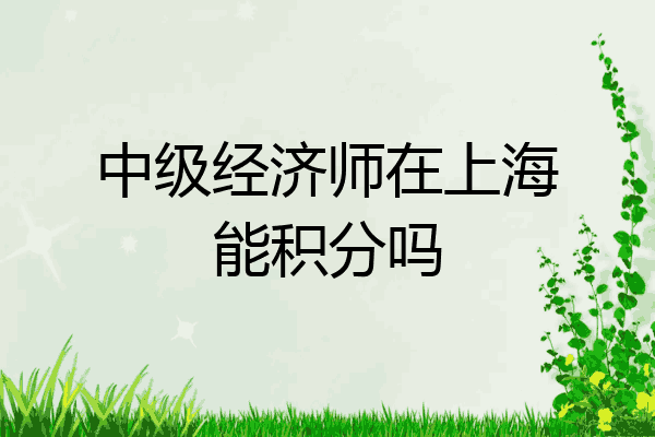 中级经济师在上海能积分吗
