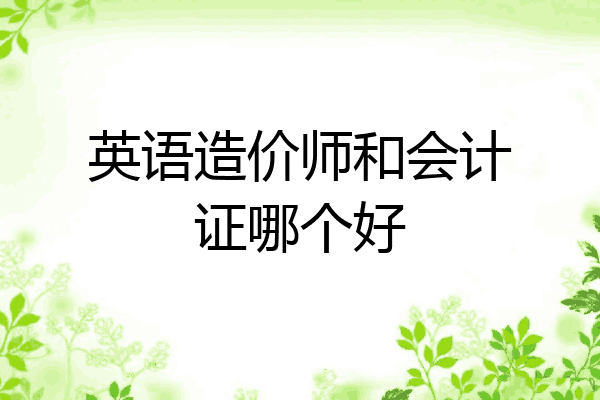 英语造价师和会计证哪个好