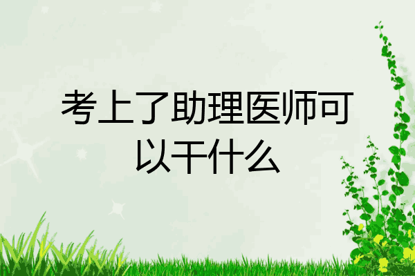 考上了助理医师可以干什么