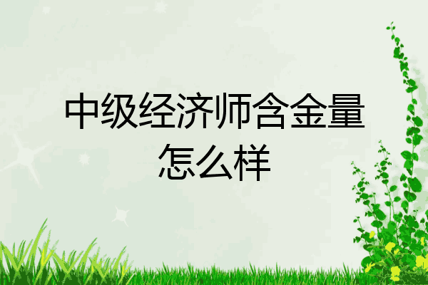 中级经济师含金量怎么样
