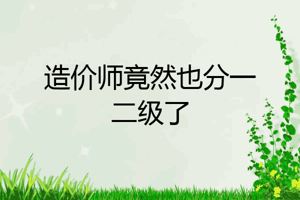 造价师竟然也分一二级了