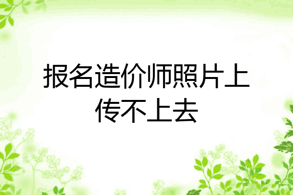 报名造价师照片上传不上去