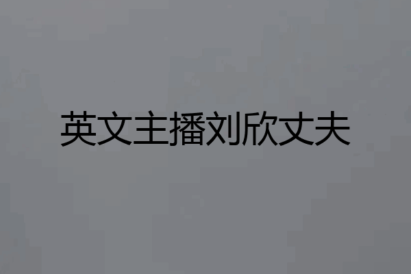 英文主播刘欣丈夫
