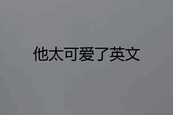他太可爱了英文