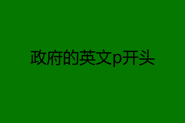 政府的英文p开头