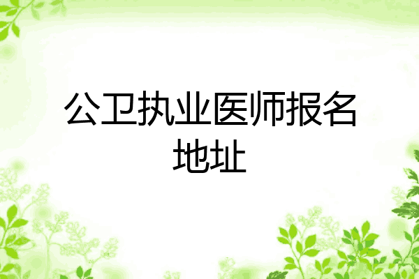 公卫执业医师报名地址