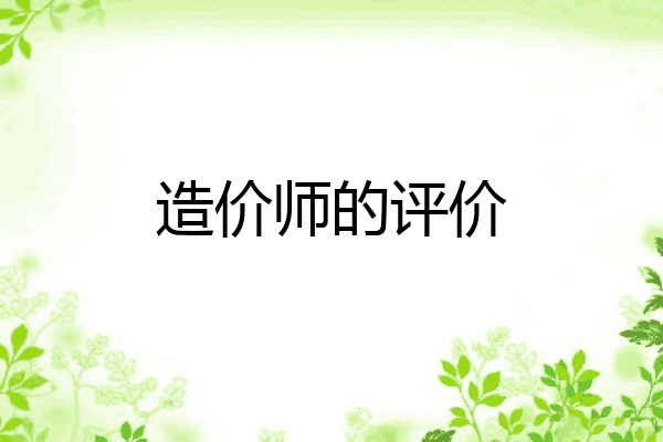 造价师的评价