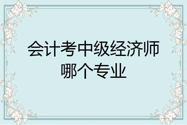 会计考中级经济师哪个专业