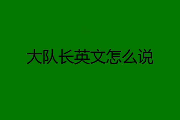 大队长英文怎么说
