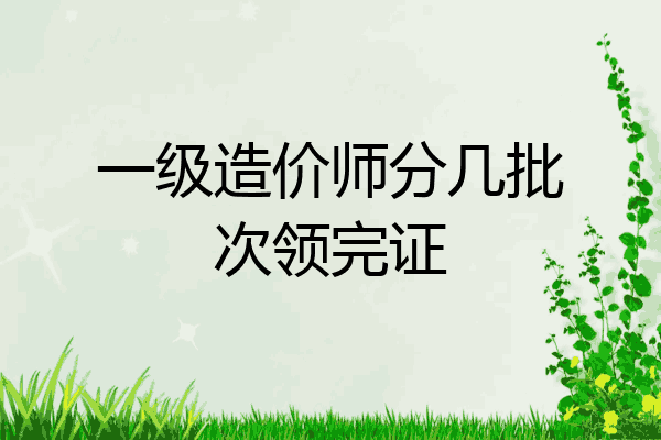 一级造价师分几批次领完证